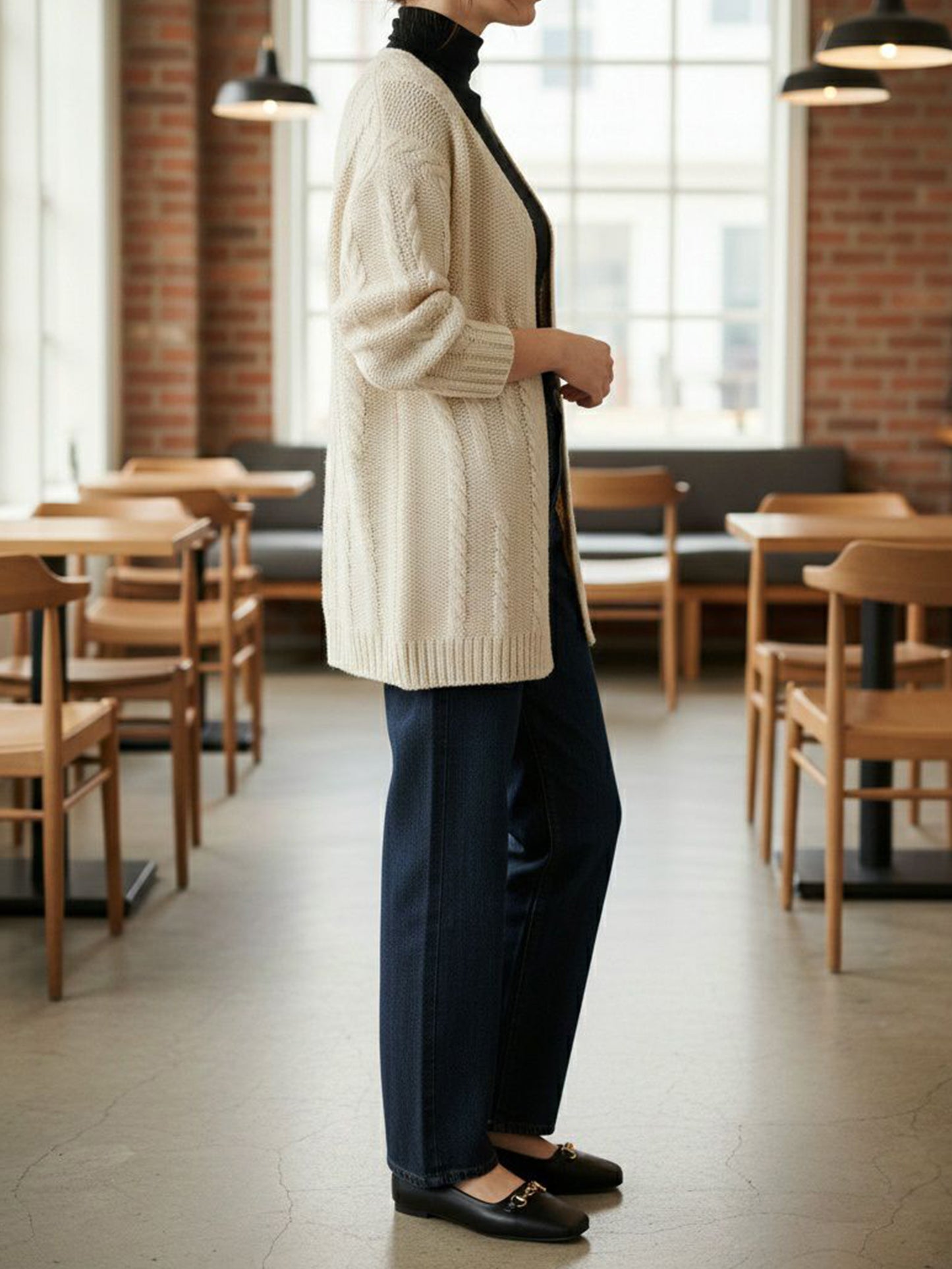 Recycelte Strickjacke aus Grobstrick