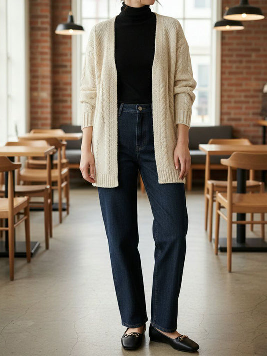 Recycelte Strickjacke aus Grobstrick | Vegane Mäntel und Jacken