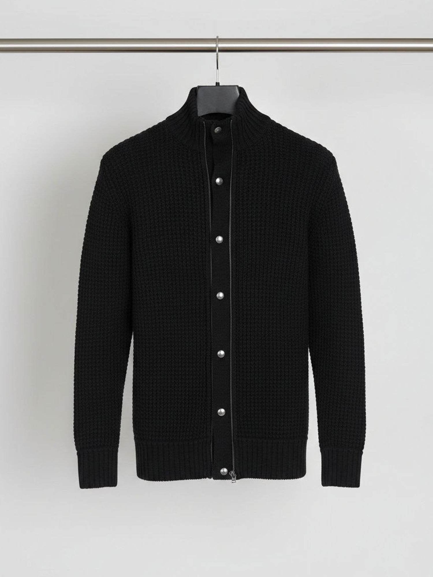 Recycelte Waffel-Strickjacke