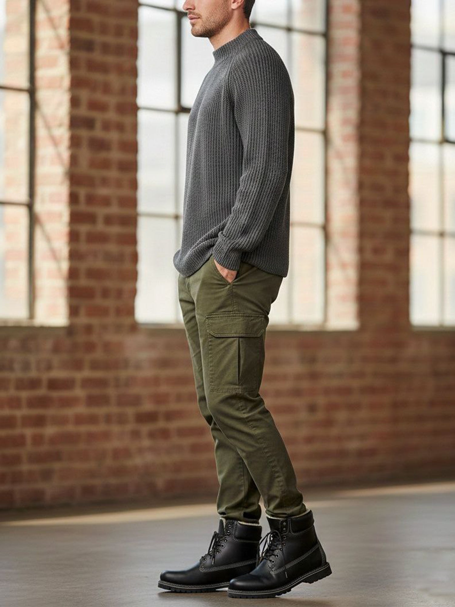 Recycelter Rundstrick-Mockneck