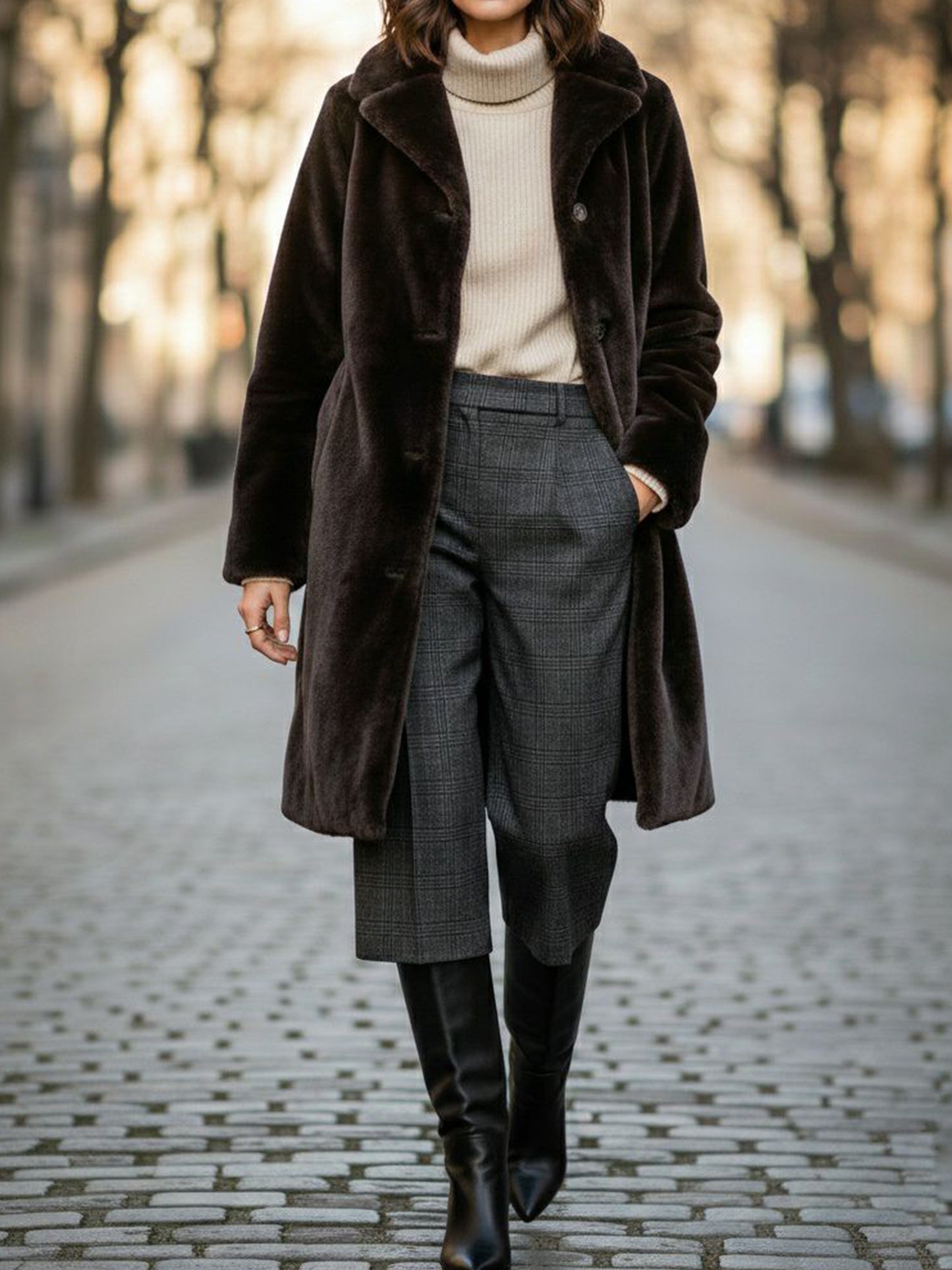 Recycelter veganer Pelzmantel