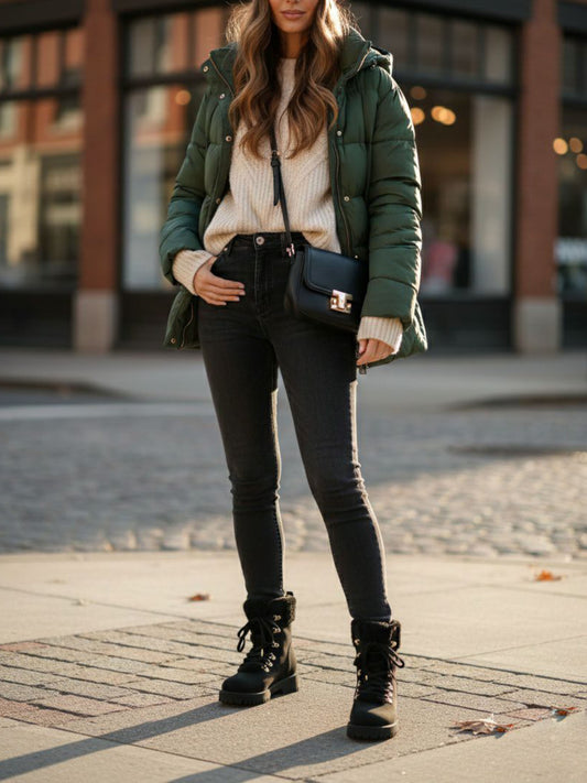 Recycelte vegane Shearling-Stiefel | Vegane Stiefel