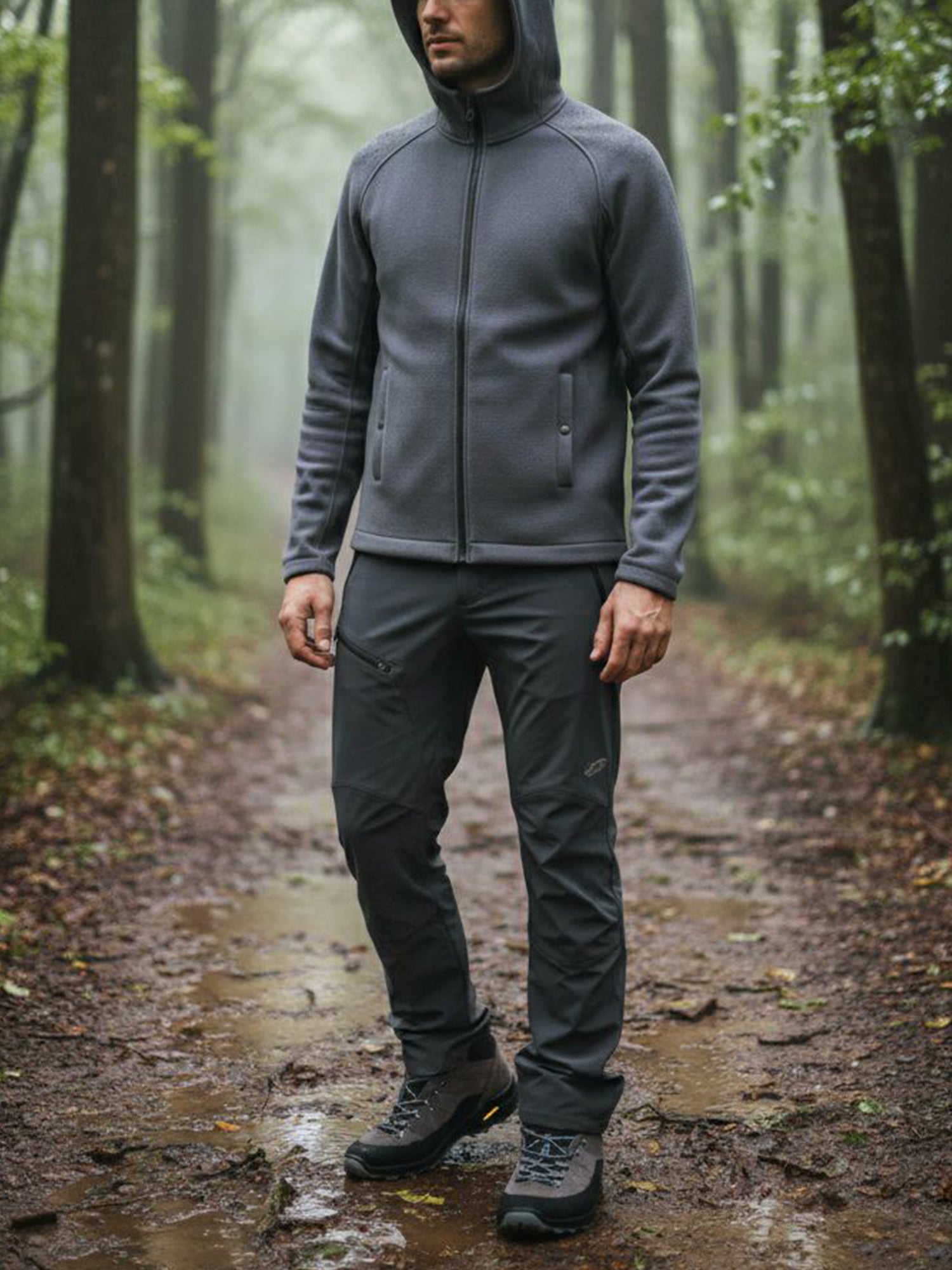 Recycelter Kapuzenpulli mit Reißverschluss