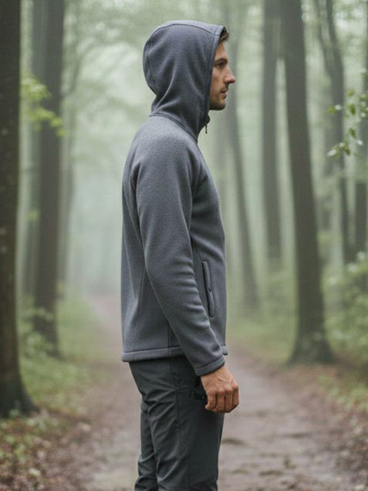 Recycelter Kapuzenpulli mit Reißverschluss