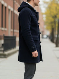 Duffle Coat aus veganer Wolle mit recyceltem veganem Shearling