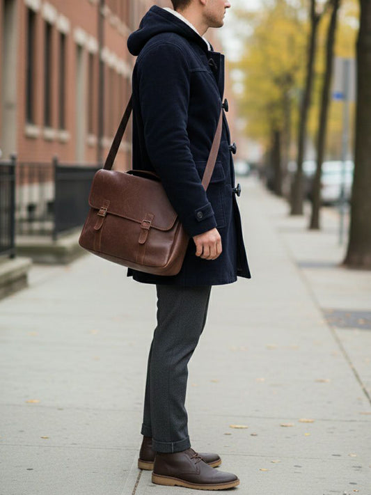 Duffle Coat aus veganer Wolle mit recyceltem veganem Shearling | Vegane Mäntel und Jacken