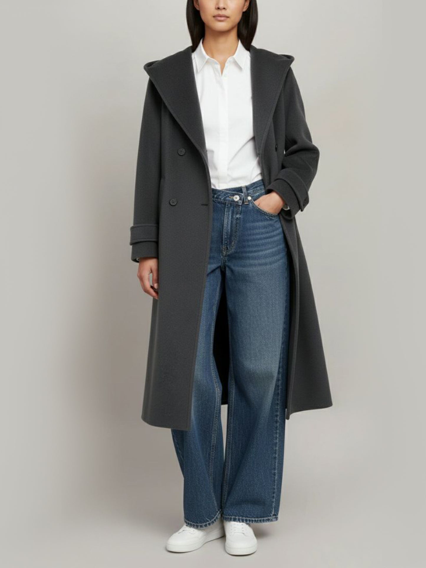 Manteau en laine vegan grande taille 