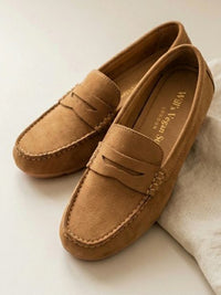 Vegane Wildleder-Penny-Loafer