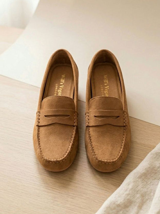 Vegane Wildleder-Penny-Loafer