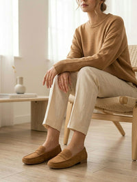 Vegane Wildleder-Penny-Loafer