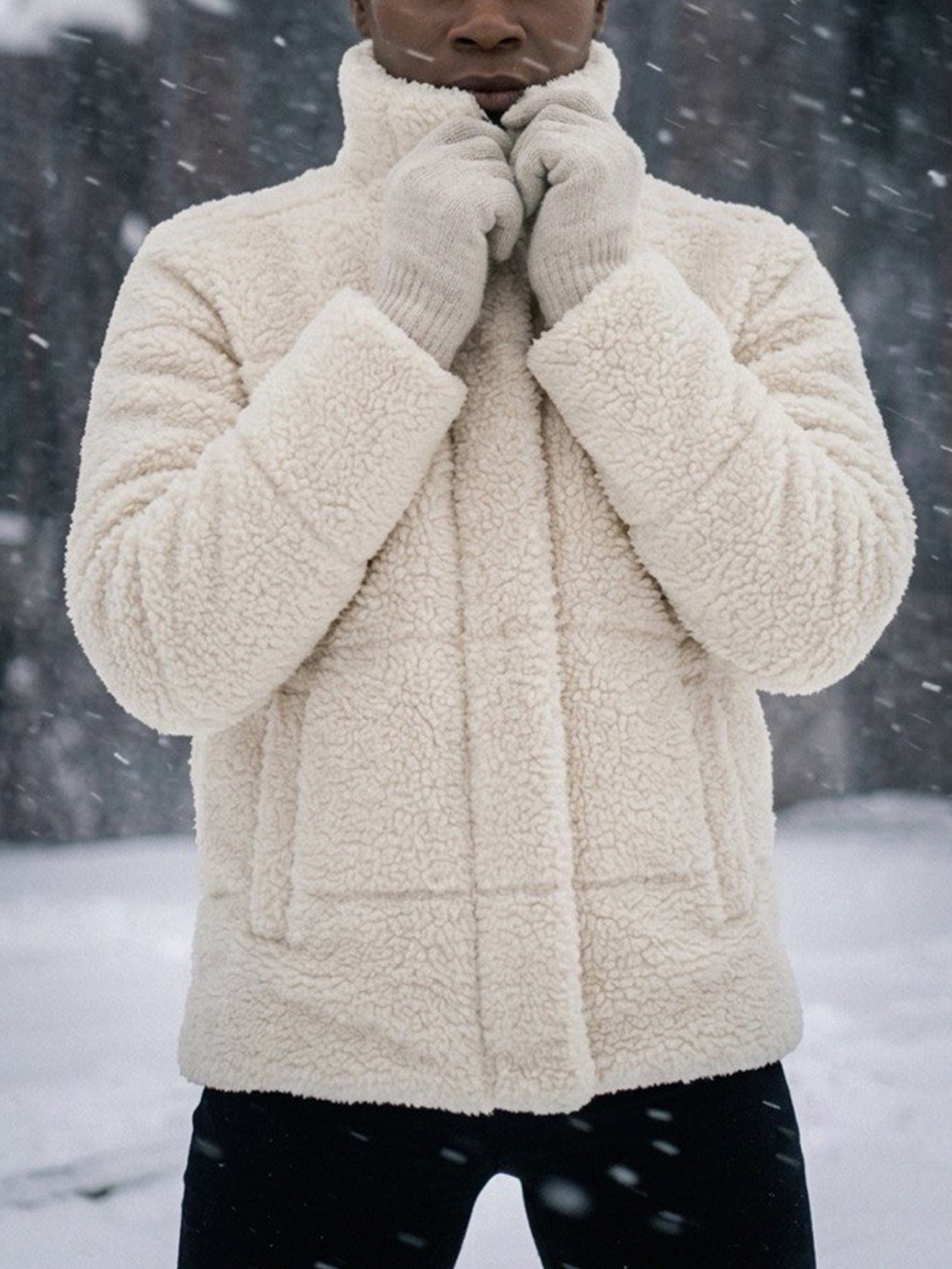 Recycelte Teddy-Pufferjacke