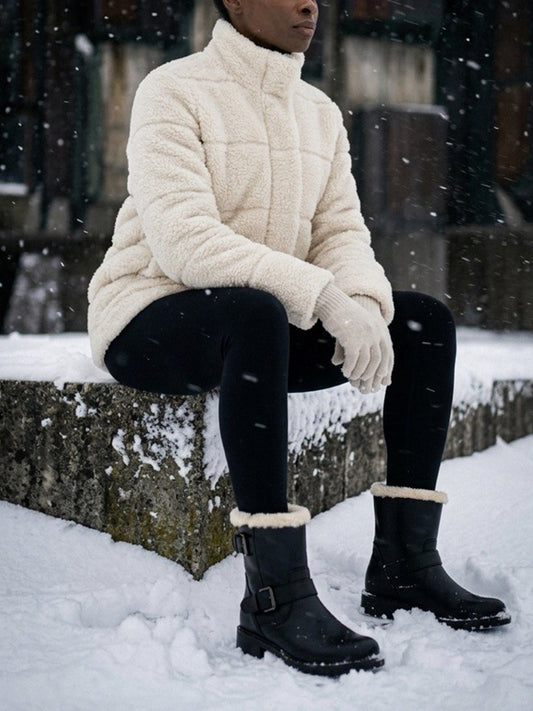 Recycelte Teddy-Pufferjacke