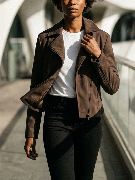 Vegane Wildleder-Biker-Jacke
