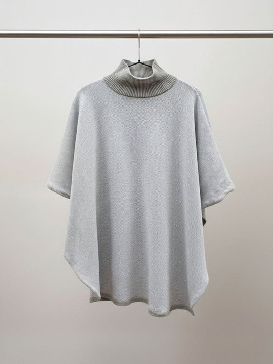 Recycelter Strick-Poncho