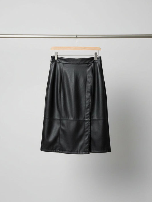 Veganer Leder-Wickel-Sarong-Rock | 