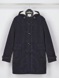 Duffle Coat aus veganer Wolle mit recyceltem veganem Shearling