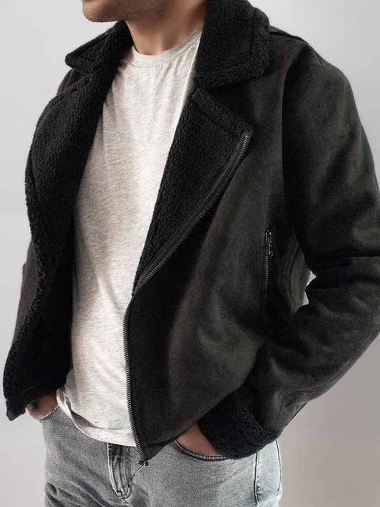 Recycelte Aviator aus veganem Shearling | Vegane Lederjacken