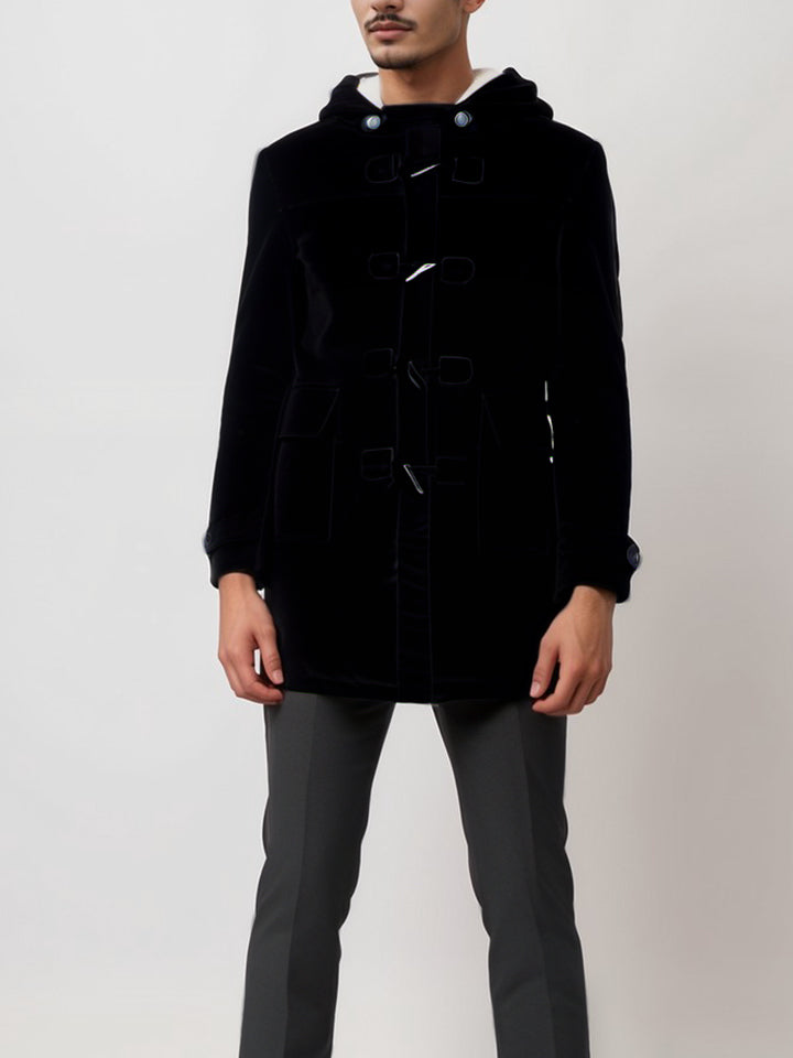Duffle Coat aus veganer Wolle mit recyceltem veganem Shearling