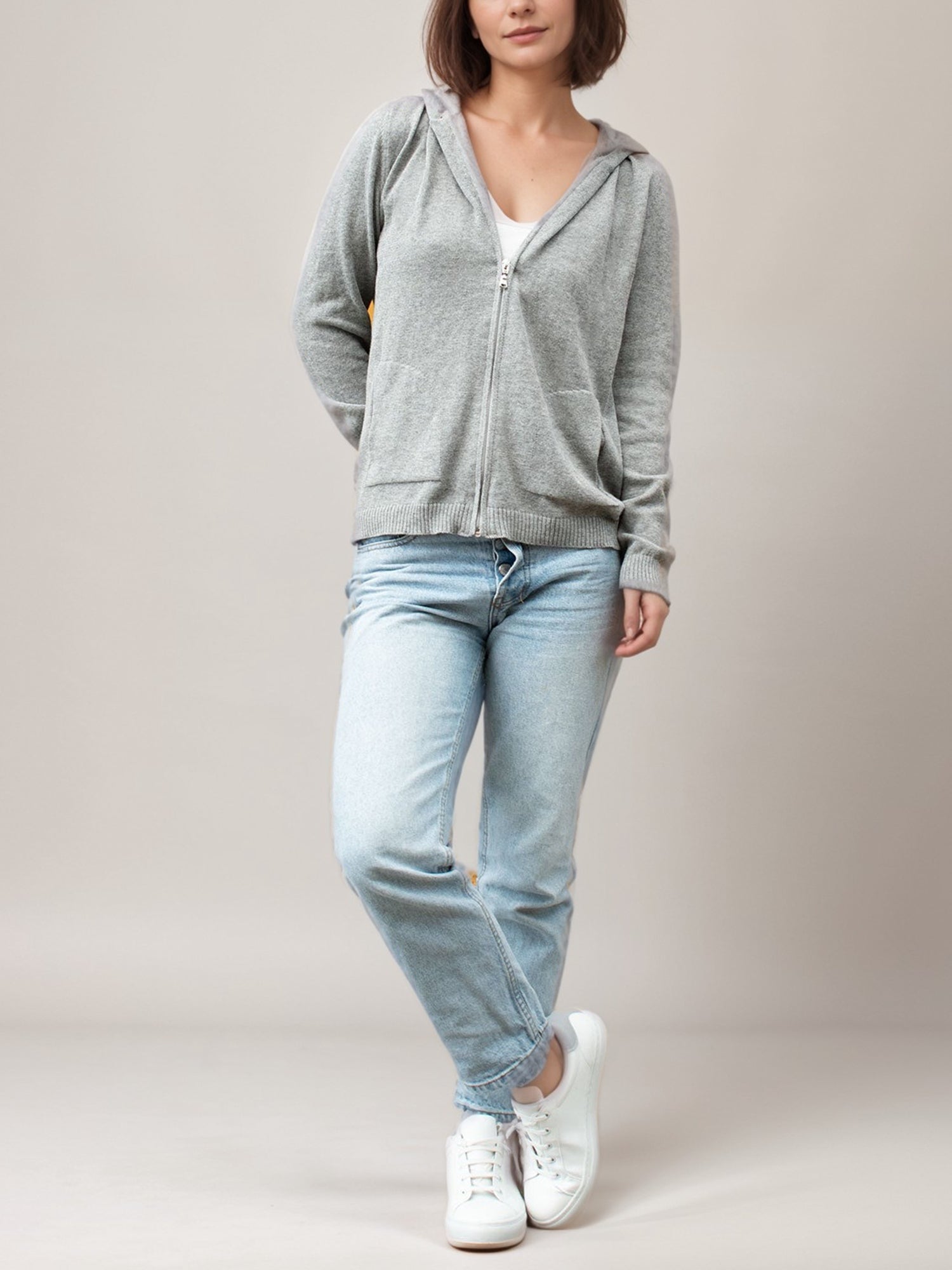 Recycelter Strick-Hoodie