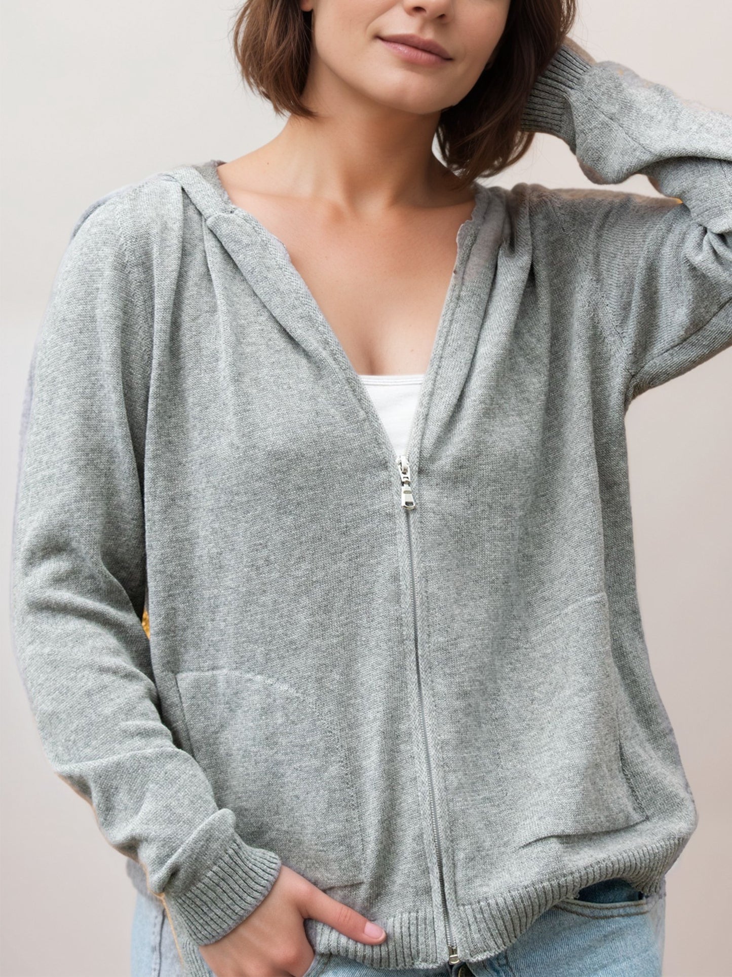 Recycelter Strick-Hoodie