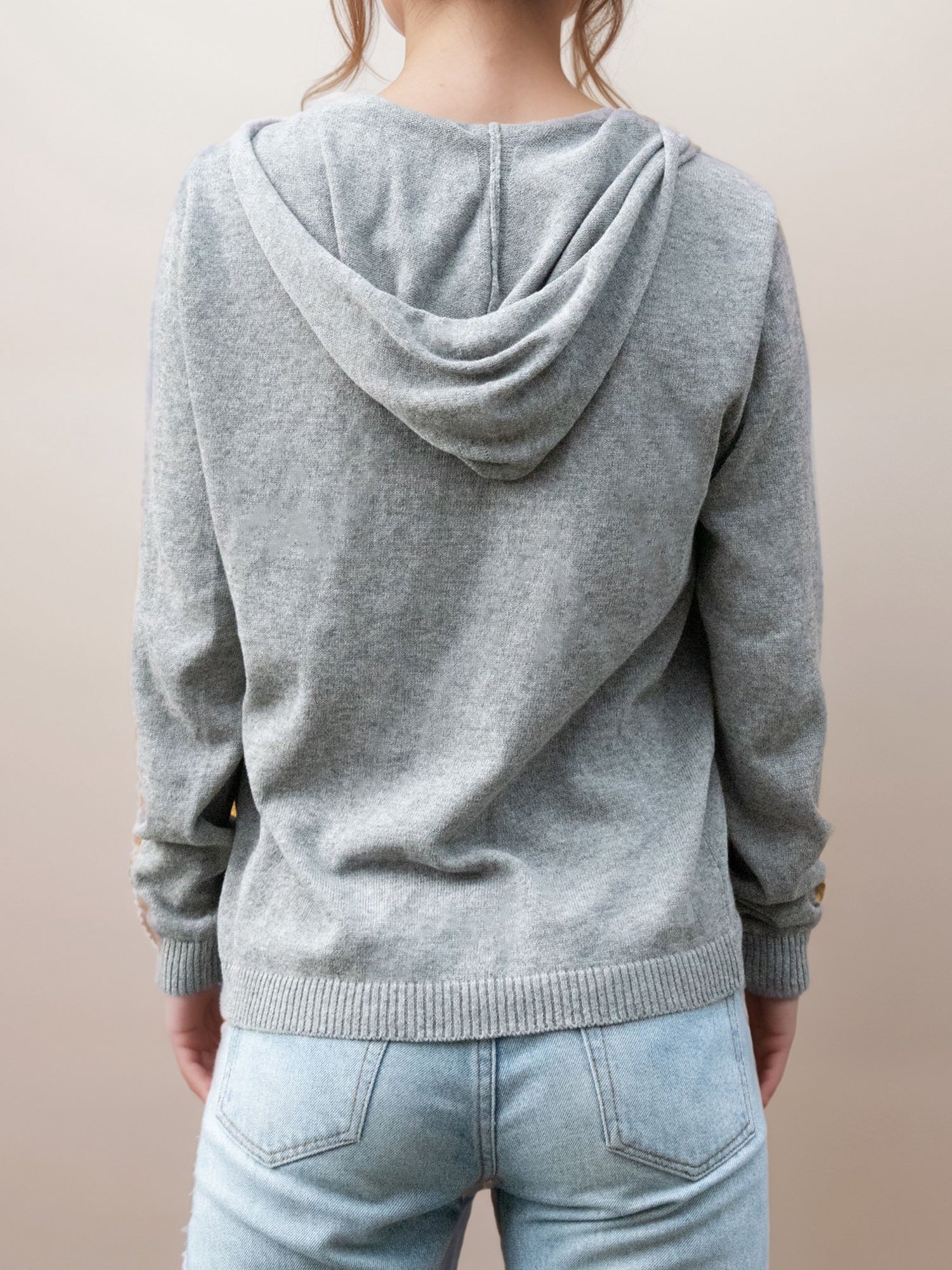 Recycelter Strick-Hoodie
