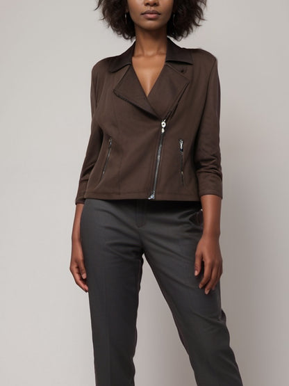 Veste biker en daim vegan 