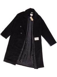 Zweireihiger Mantel aus veganer Wolle