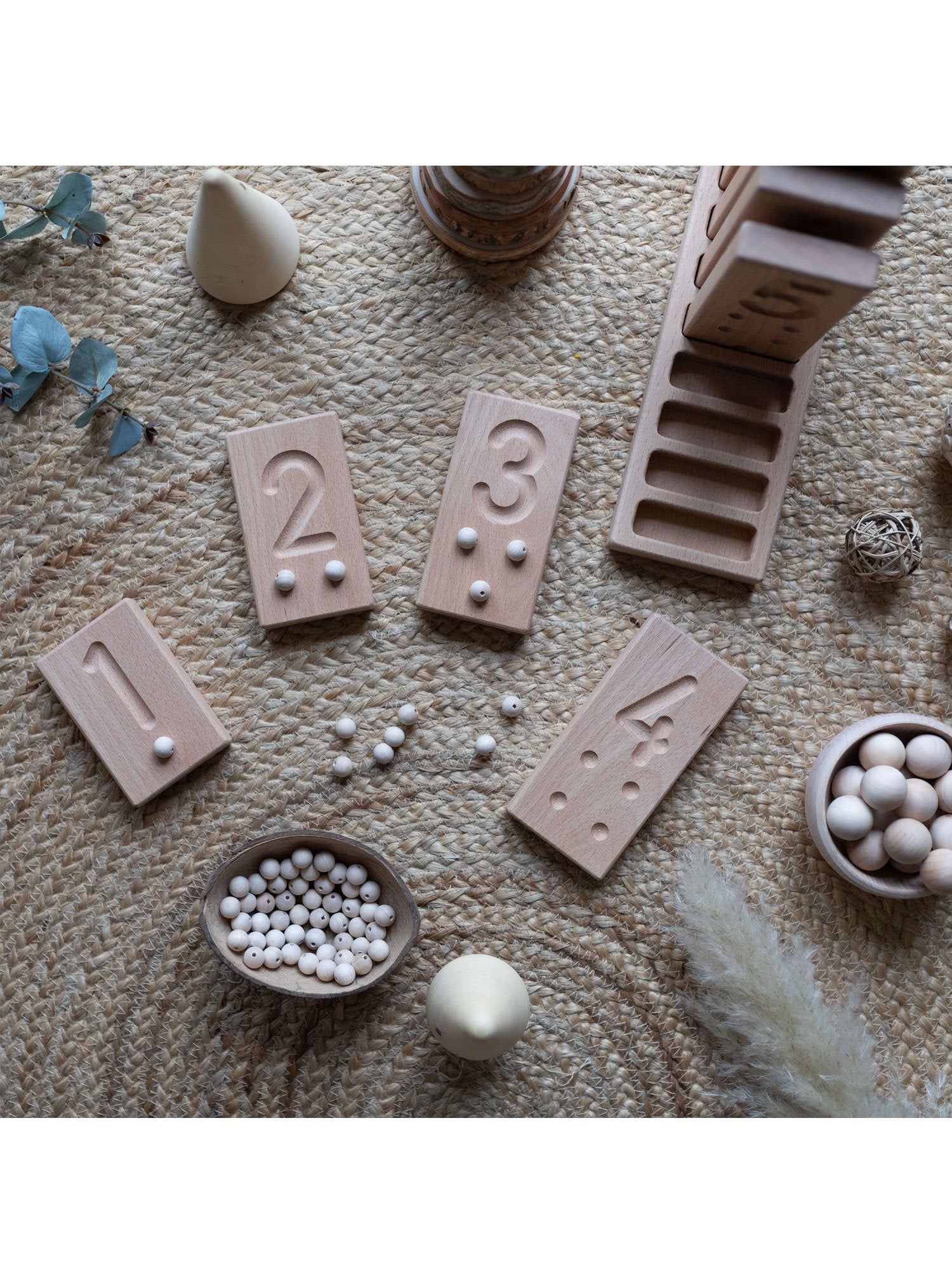 The Little Coach House Zahlen Zähl Blöcke Montessori Lernressource