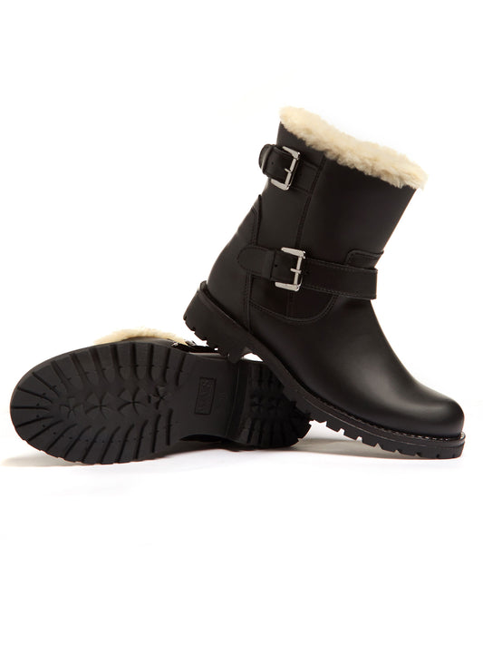 Isolierte Biker-Stiefel | Vegane Winterstiefel