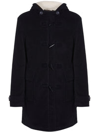 Duffle Coat aus veganer Wolle mit recyceltem veganem Shearling