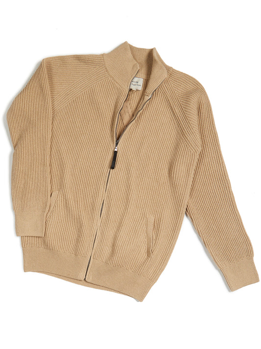 Strickjacke mit durchgehendem Reißverschluss | Vegane Strickwaren