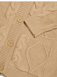 Strickjacke mit Kapuze und Knopfleiste