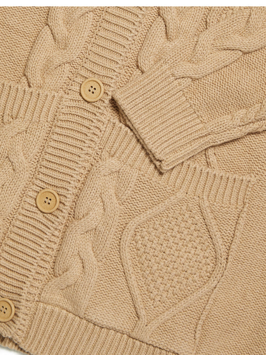 Strickjacke mit Kapuze und Knopfleiste | Vegane Strickwaren