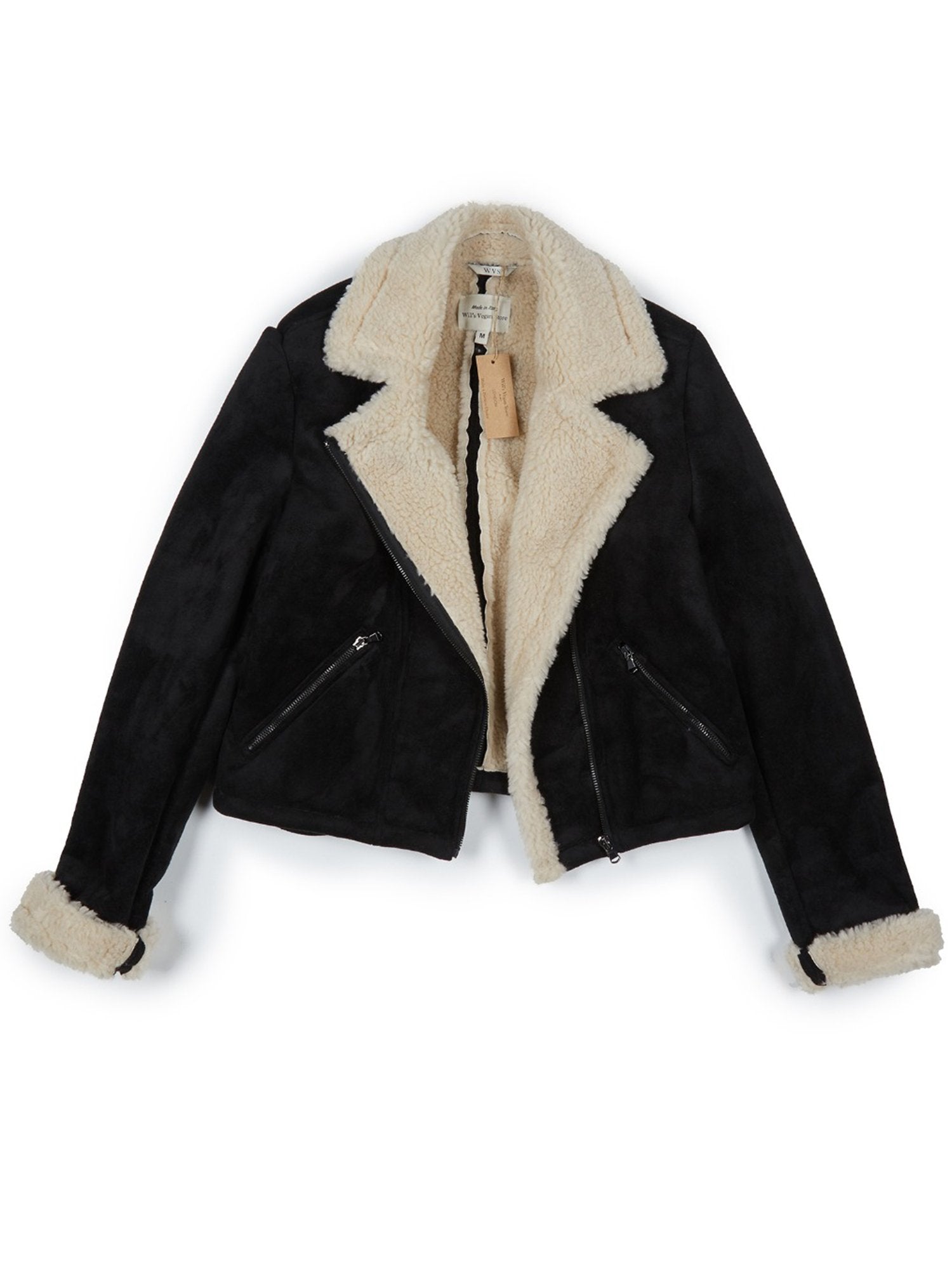 Recycelte Vegane Shearling Moto Jacke | Will's Vegan Shop
