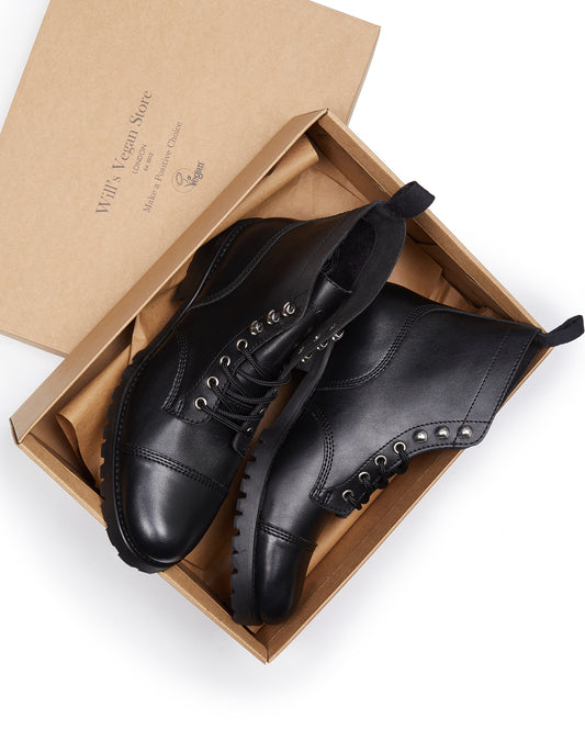 Weit geschnittene Arbeitsstiefel | Vegane Stiefel