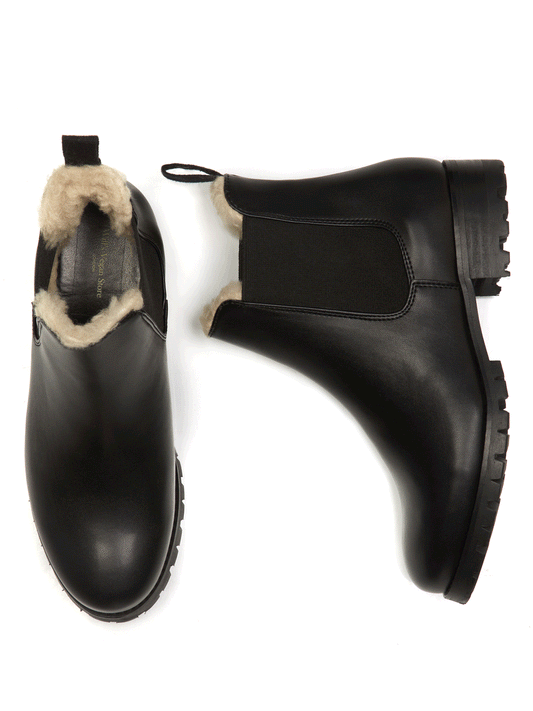 Luxe isolierte Chelsea-Stiefel mit tiefem Profil | Vegane Winterstiefel