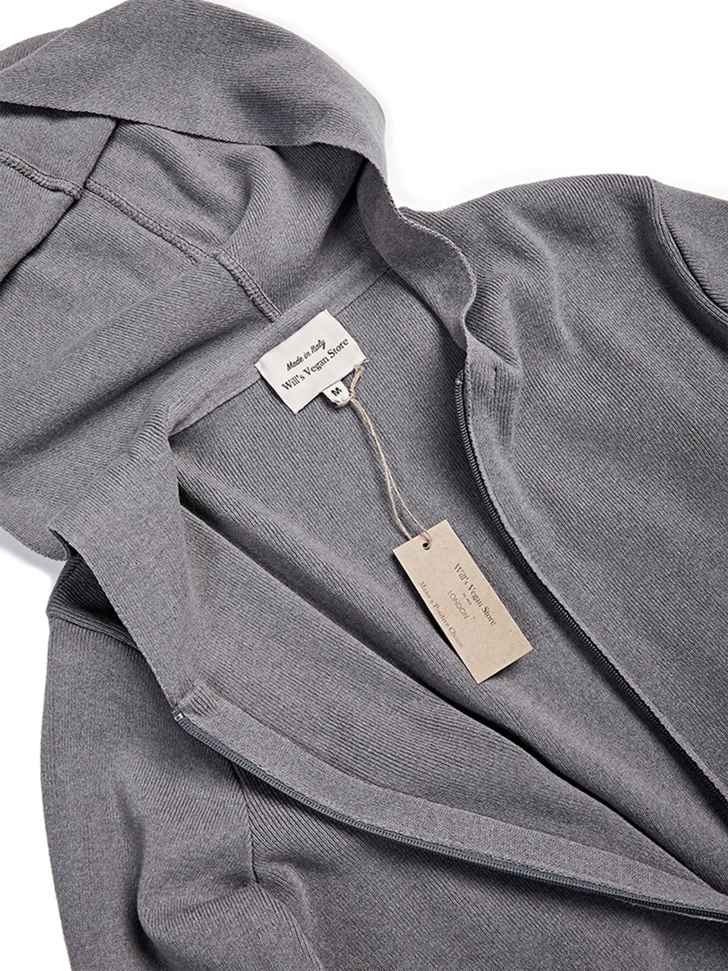 Recycelter Kapuzenstrickpullover mit Reißverschluss | Will's Vegan Shop