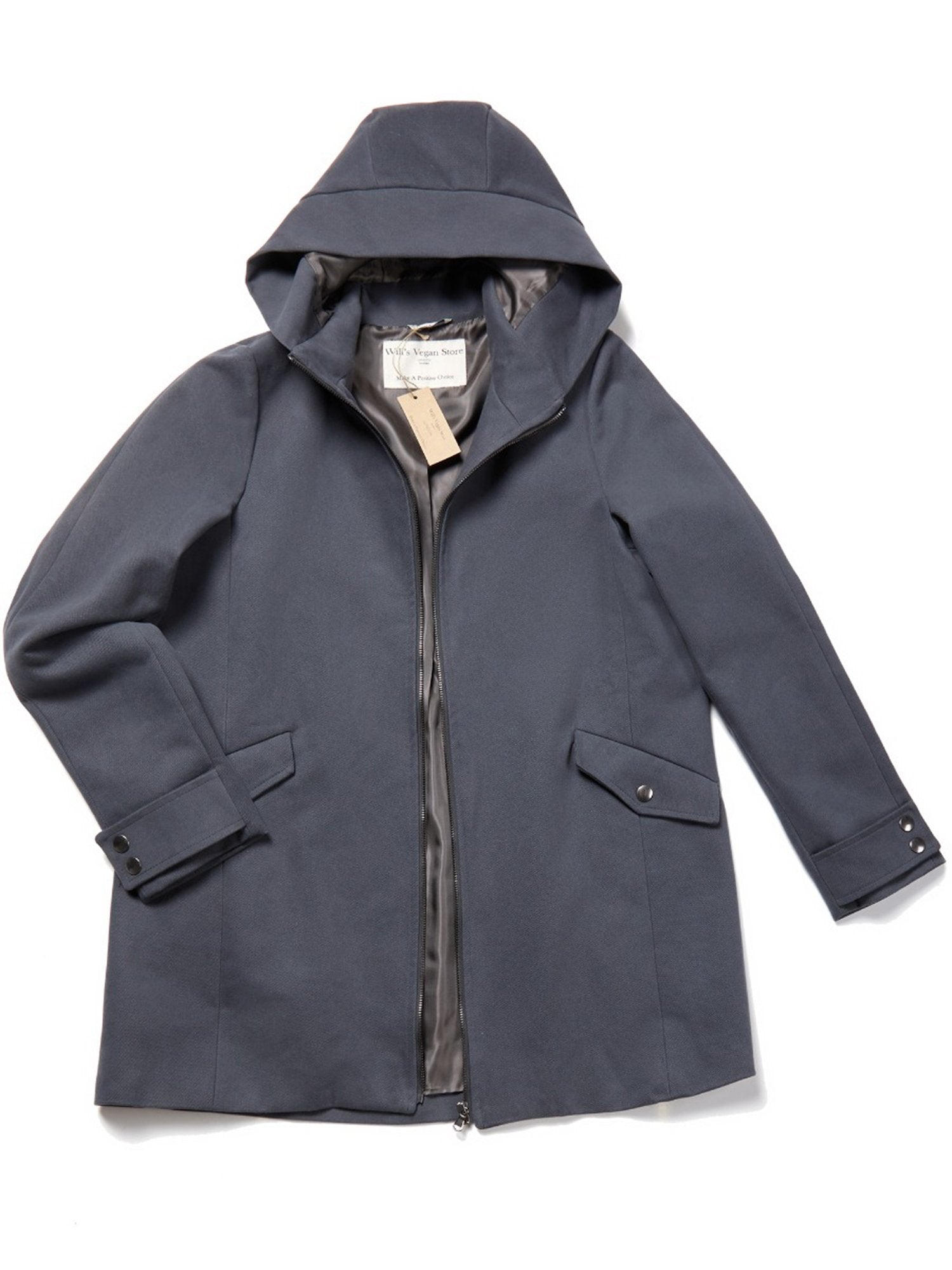 Veganer Wollmantel mit Kapuze | Will's Vegan Shop