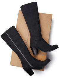 Kniehohe Stiefel mit Absatz | Will's Vegan Shop