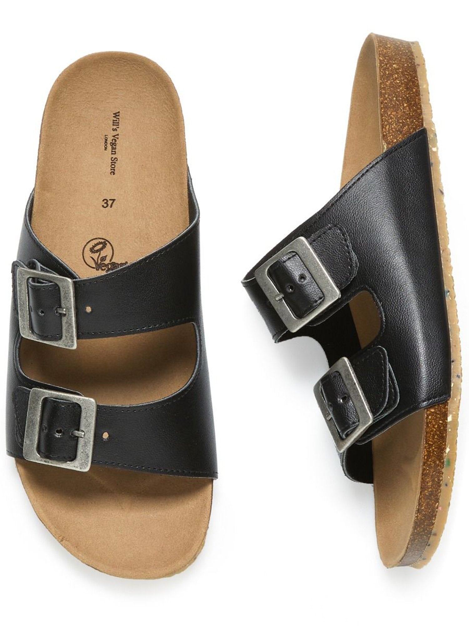 Zwei-Riemen-Fußbett-Sandalen | Will's Vegan Shop