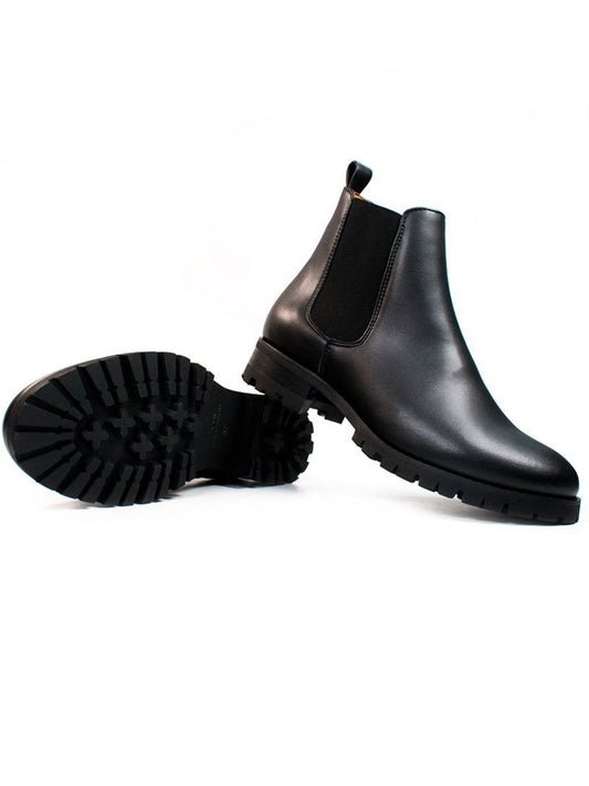Weit geschnittene Luxe Deep Tread Chelsea-Stiefel | Vegane Stiefel