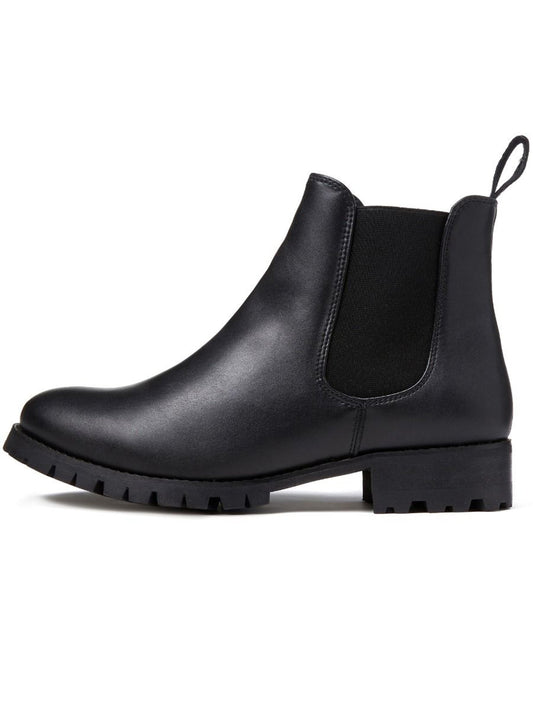 Weit geschnittene Luxe Deep Tread Chelsea-Stiefel | Vegane Stiefel
